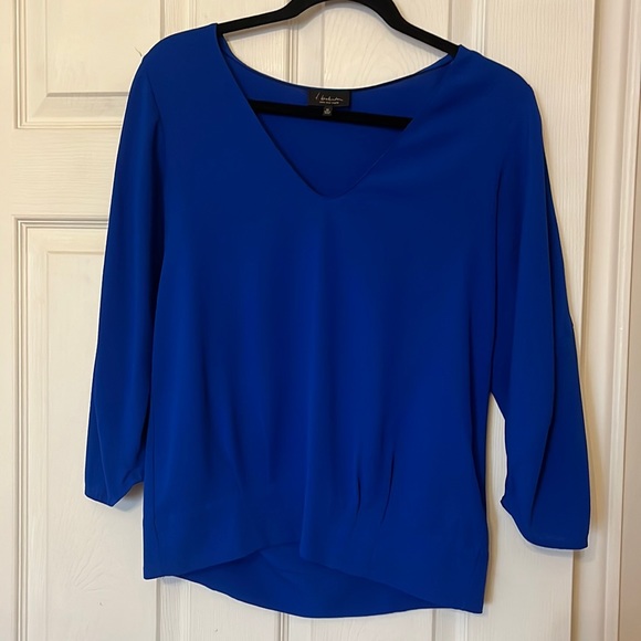 Royal Blue T. Babaton 100% Silk Blouse - Picture 1 of 4